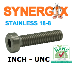 SYNERGIX Socket Low Head Screw Stainless Inch UNC #0003