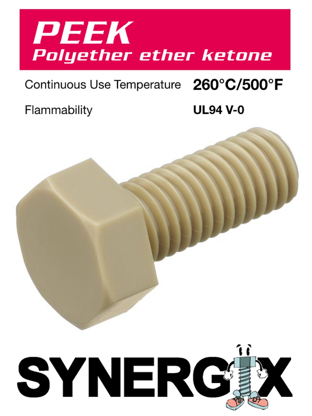 SYNERGIX PEEK Hexagon Head Screw